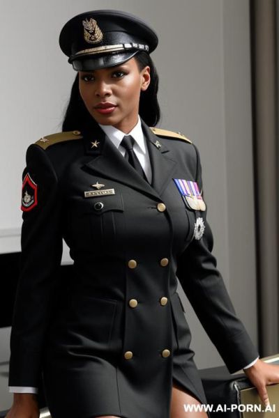 Black military sexy uniform - ai-porn.ai on pornintellect.com