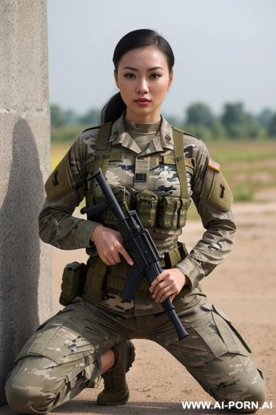 Chinese female soldier ,tall and nice, fucking - ai-porn.ai - China on pornintellect.com