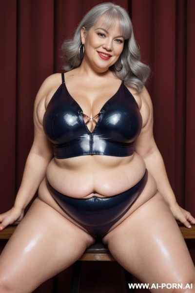 Old setight top, extremely pretty, full lips, button nose, hoop earrings, busty round boobs, hourglass figure, tight waist - ai-porn.ai on pornintellect.com