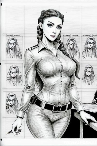 ((((mediun body shot)))) ((((horizonte gaze)))) ((((each panel a different pose sexy)))) ((((image comic-drawing pencil style)))) down level shot ((((landscape office)))) ((((security guard)))) ((((walking)))) - ai-porn.ai - Italy on pornintellect.com