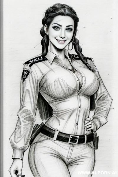((((mediun body shot)))) ((((image comic-drawing pencil style)))) down level shot boobs close up ((((landscape office)))) ((((security guard)))) ((((walking sexy pose)))) ((((smile)))) ((((horizonte gaze)))) - ai-porn.ai - Italy on pornintellect.com