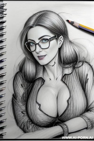 ((((face close up))) ((((each panel a different pose sexy)))) ((((image comic-drawing pencil style)))) down level shot boobs in closedup ((((landscape office)))) ((((office woman)))) ((((siting on descktop - ai-porn.ai - Italy on pornintellect.com