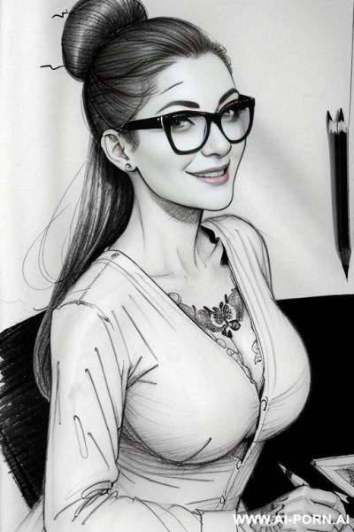 ((((mediun full body shot)))) ((((each panels a different pose sexy)))) ((((image comic-drawing pencil style)))) up level shot boobs in close up ((((landscape office)))) ((((office woman)))) ((((siting - ai-porn.ai - Italy on pornintellect.com