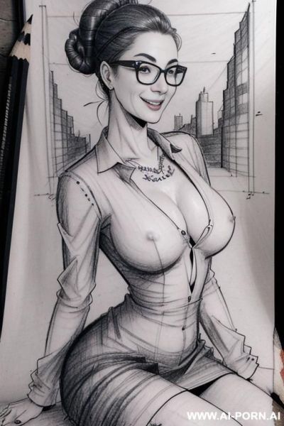 ((((mediun full body shot)))) ((((orgasm)))) ((((image comic-drawing pencil style)))) up level shot boobs in close up ((((landscape office)))) ((((office woman)))) ((((siting on descktop sexy pose)))) - ai-porn.ai - Italy on pornintellect.com