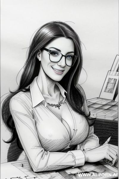 ((((mediun full body shot)))) ((((each panels a different pose sexy)))) ((((image comic-drawing pencil style)))) up level shot boobs in close up ((((landscape office)))) ((((office woman)))) ((((siting - ai-porn.ai - Italy on pornintellect.com