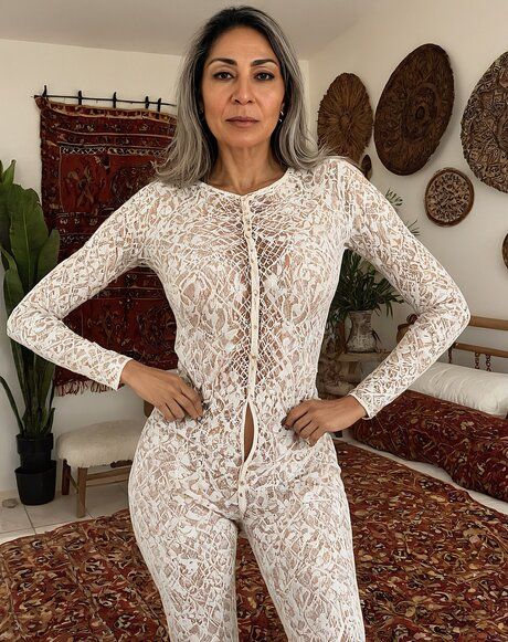 Old woman with silver hair models clothing and totally naked as well - pornpics.com on pornintellect.com