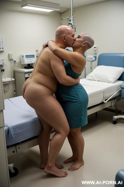 ((fifty year old weak submissive mature fat bulky chubby latina housewife hugging and kissing misogynistic thirty year old bald man)) ((medium short hair not touching shoulders or back)) ((tubal - ai-porn.ai on pornintellect.com