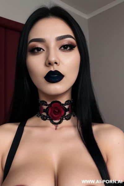 Kpop pornstar, submissive blowjob for pov sex, eye contact, gothic ruby choker - ai-porn.ai on pornintellect.com
