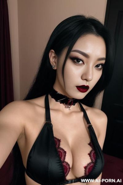 Kpop pornstar, submissive for pov sex, eye contact, gothic ruby choker - ai-porn.ai on pornintellect.com