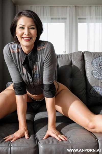 Perfect image, attractive, realistic, straight right part swept, smle, vagina, stout, body view, taper, front view, yum, beefy, correct posture, color area. - ai-porn.ai on pornintellect.com