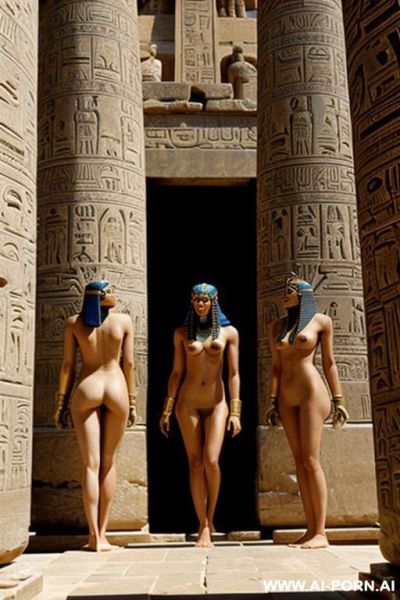 Four ancient egyptian naked male temple servants - ai-porn.ai - Egypt on pornintellect.com