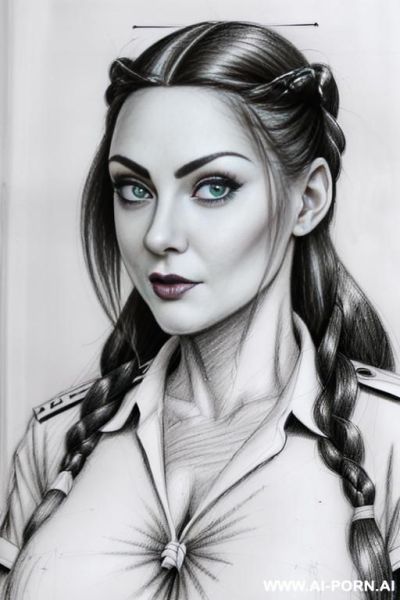 ((((image comic-drawing pencil style)))) down level shot ((((happily face)))) ((((face close up)))) ((((front face)))) ((((security guard)))) ((((happily face)))) ((((big eyes)))) pretty italian woman full - ai-porn.ai - Italy on pornintellect.com
