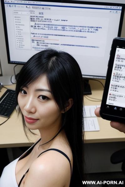 Slutty japanese app engineer, at work, working hard, eye contact, pov - ai-porn.ai - Japan on pornintellect.com