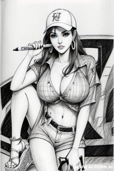 ((((image comic-drawing pencil style))) ((((one panels)))) , (((full body shot))) , (hoop earrings), long, chuby, ((((sadly)))) , brunette pixie haircut, (sexy slut) , ((((japanese woman)))) , ((((huge - ai-porn.ai - Japan on pornintellect.com