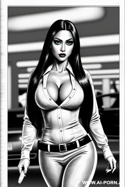 ((((image comic-drawing pencil style)))) down level shot ((((impressed)))) face close up ((((landscape underground parking )))) ((((security guard)))) ((((walking sexy pose)))) ((((impressed)))) ((((big eyes)))) - ai-porn.ai - Italy on pornintellect.com