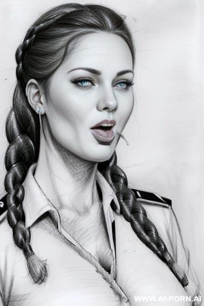 ((((medium body shot)))) ((((image comic-drawing pencil style)))) down level shot ((((face close up)))) ((((front face)))) ((((security guard)))) ((((open mouth)))) ((((very very open eyes)))) pretty italian - ai-porn.ai - Italy on pornintellect.com