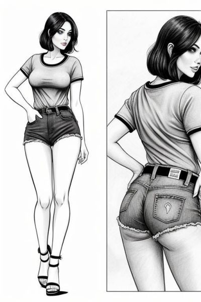 Landscape a under ground parking , (((image comic-drawing pencil style))) (((close up ass level up shot))) long, chuby, (((confused))) brunette pixie haircut (sexy slut) (from behind) (((in the - ai-porn.ai on pornintellect.com
