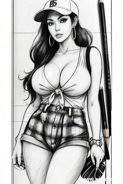 At the under ground parking , (((image comic-drawing pencil style))) (((medium body shot))) (hoop earrings) long, chuby, (((confused))) brunette pixie haircut (sexy slut) ((((japanese woman)))) (((huge - ai-porn.ai - Japan on pornintellect.com