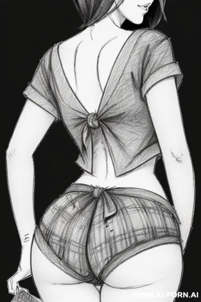 ((((landscape a under ground parking)))) (((image comic-drawing pencil style))) (((close up ass shot))) ((((sexy slut)))) (from behind) ((((chuby cheek)))) ((((walking sexy)))) (short-sleeved shirt with a - ai-porn.ai on pornintellect.com