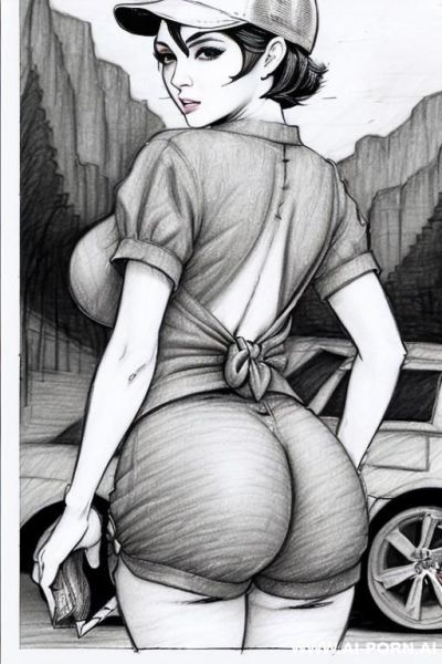 ((((landscape a under ground parking)))) (((image comic-drawing pencil style))) (((close up ass shot))) brunette pixie haircut ((((sexy slut)))) (from behind) ((((chuby cheek)))) ((((walking sexy)))) - ai-porn.ai on pornintellect.com