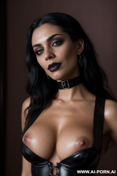Beautiful pornstar, black leather, gothic ruby possession slut collar - ai-porn.ai on pornintellect.com