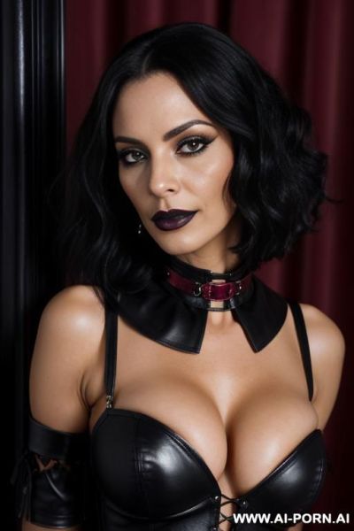 Beautiful pornstar, black leather, gothic ruby possession slut collar - ai-porn.ai on pornintellect.com