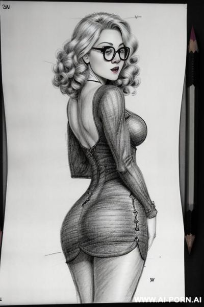 ((((mediun body shot)))) ((((image comic-drawing pencil style)))) down level shot boobs in closedup ((((from behind)))) ((((in the photography studio)))) ((((photography camera)))) ((((hostile)))) ((((huge - ai-porn.ai - Italy on pornintellect.com