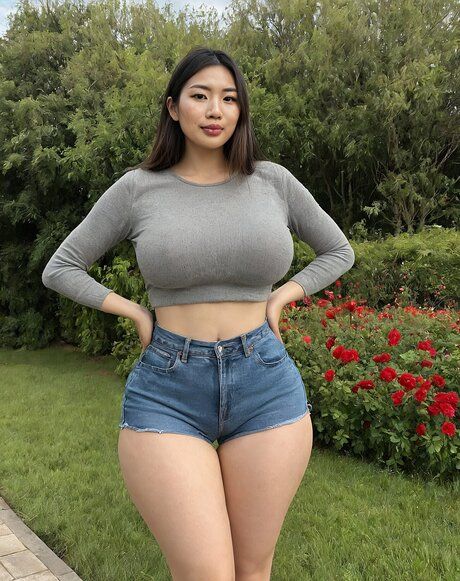 AI created Asian girl with a big butt and hooters takes off all her clothes - pornpics.com on pornintellect.com