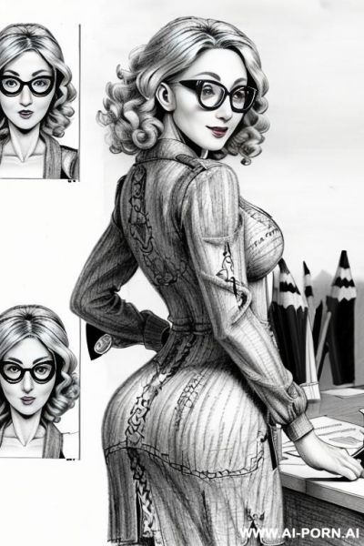 ((((in one panel))) ((((mediun body shot)))) ((((image comic-drawing pencil style)))) down level shot boobs in closedup ((((in the office)))) ((((big eyes)))) ((((from behind)))) pretty italian woman - ai-porn.ai - Italy on pornintellect.com