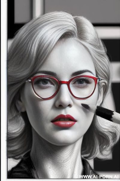((((in one panel))) ((((face close up shot)))) ((((image comic-drawing pencil style)))) down level shot ((((in the office)))) ((((shocked)))) pretty italian woman full red lips, shocked, blonde curly haircut ((((image comic-drawing pencil style)))) - ai-porn.ai - Italy on pornintellect.com