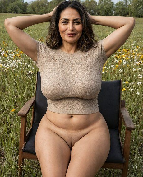 Latina granny models nude and in lingerie in an overgrown field - pornpics.com on pornintellect.com