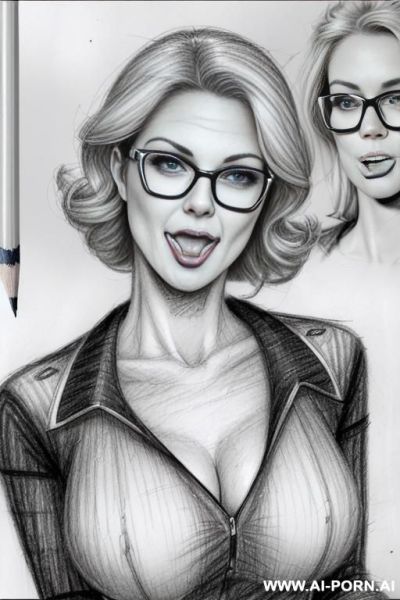 ((((image comic-drawing pencil style)))) ((((close up face shot)))) ((((in the office)))) ((((open mouth)))) ((((silly face)))) pretty italian woman full lips, muscle fit , black short skirt , white - ai-porn.ai - Italy on pornintellect.com
