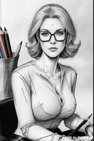 ((((image comic-drawing pencil style)))) ((((medium body shot)))) ((((in the office)))) ((((hate face)))) pretty italian woman full lips, muscle fit , black short skirt , white long-sleeved shirt on - ai-porn.ai - Italy on pornintellect.com