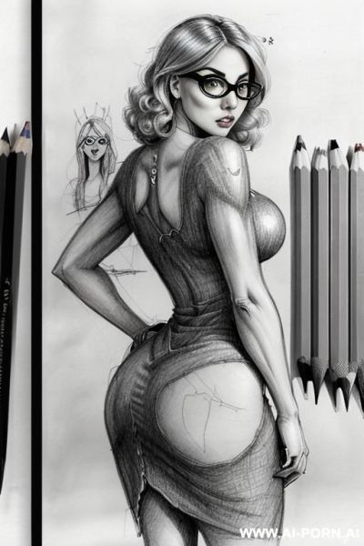 ((((mediun body shot)))) ((((image comic-drawing pencil style)))) ((((in the office)))) ((((big eyes)))) ((((from behind)))) ((((anger face)))) pretty italian woman full lips, muscle fit , short fitted - ai-porn.ai - Italy on pornintellect.com