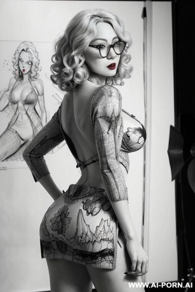((((close up body shot)))) ((((image comic-drawing pencil style)))) down level shot boobs in closedup ((((from behind)))) ((((in the photography studio)))) ((((photography camera)))) ((((hate)))) ((((huge - ai-porn.ai - Italy on pornintellect.com