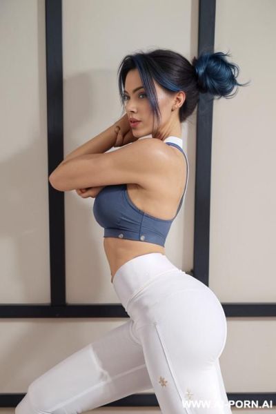 No tattoos. heavy makeup. draw boobs bigger.fased business jacket, huge, colossal cleavage, draw boobs even bigger. dark lipstick. draw boobs bigger so jacket gapes more. no, no bare boobs. keep jacket, draw leather pencil skirt. draw boobs even bigger. - ai-porn.ai on pornintellect.com