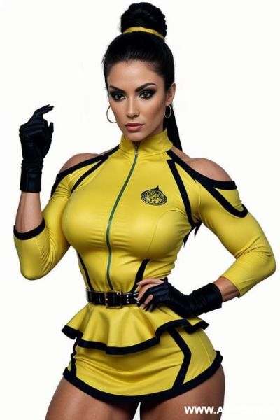 (((keep face and shape)))!!! image comic-drawing vintage style, sci-fi, atompunk, slender body in the sci-fi city, sci-fi yellow jacket, fantasy arab dress, sci-fi cap, in white background, image comic-drawing vintage style - ai-porn.ai on pornintellect.com