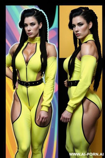 (((keep face and body shape)))!!! image comic-drawing vintage style, sci-fi, atompunk, slender body in the sci-fi city, sci-fi yellow jacket, fantasy arab dress, sci-fi cap, in white background, image comic-drawing vintage style - ai-porn.ai on pornintellect.com