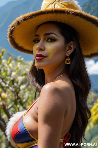 A bi woman wearing a red swimsuit - ai-porn.ai on pornintellect.com