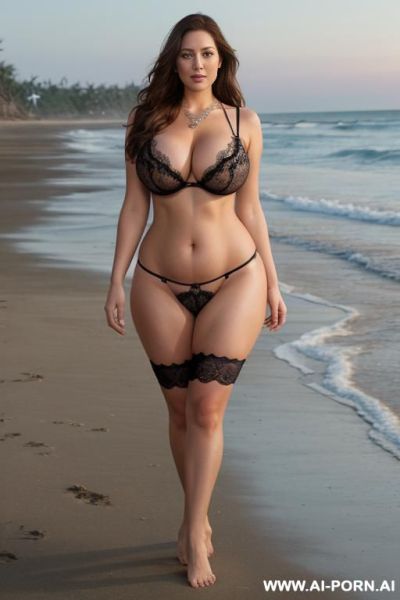 Full body image, beautiful woman, pawg, thick thighs, huge breasts, long hair - ai-porn.ai on pornintellect.com