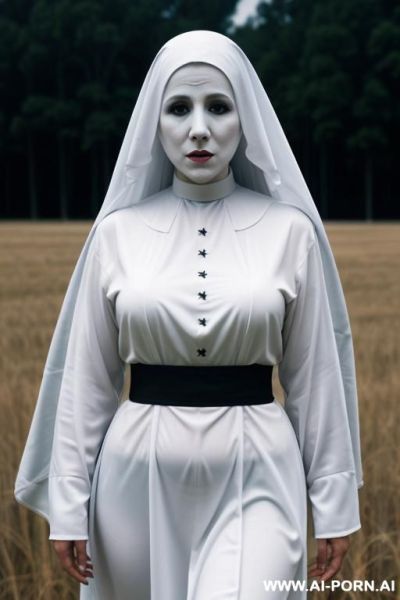Nun, ghostly glow, ((ghost)) field background - ai-porn.ai on pornintellect.com