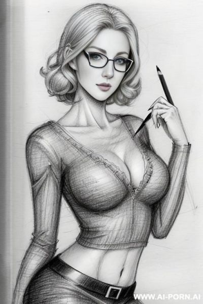 ((((image comic-drawing pencil style)))) ((((medium body shot)))) ((((very impressed)))) ((((very open eyes)))) ((((eyes contact direct)))) ((((in the office)))) pretty italian woman full lips, muscle fit - ai-porn.ai - Italy on pornintellect.com