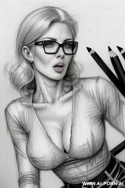 ((((image comic-drawing pencil style)))) ((((medium body shot)))) (((in the office)))) ((((very serious face)))) ((((sideways)))) ((((open mouth)))) pretty italian woman full lips, muscle fit , black short - ai-porn.ai - Italy on pornintellect.com