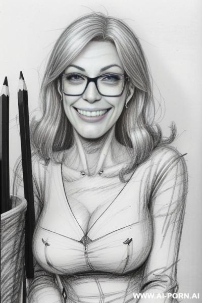 ((((image comic-drawing pencil style)))) ((((medium body shot)))) ((((in the office)))) ((((crooked smiling mouth)))) ((((silly face)))) pretty italian woman full lips, muscle fit , black short skirt , - ai-porn.ai - Italy on pornintellect.com