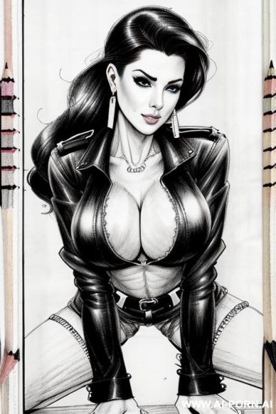 ((((image comic-drawing pencil style)))) ((((adult magazine cover))) view fish eye lens view down level shot boobs in closedup sky cloudy at sunset at the outdoor motorcycle superbike festivalshows - ai-porn.ai - Italy on pornintellect.com