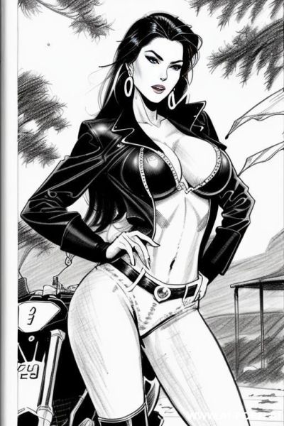 ((((image comic-drawing style)))) down level shot boobs in closedup sky cloudy at sunset at the outdoor motorcycle superbike festivalshows pretty italian woman full lips finger suck shocked face - ai-porn.ai - Italy on pornintellect.com