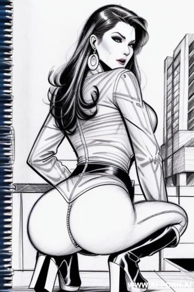 ((((image comic-drawing style)))) ((((from behind)))) down level shot boobs in closedup sky cloudy at sunset at the outdoor motorcycle superbike festivalshows pretty italian woman full lips shocked - ai-porn.ai - Italy on pornintellect.com