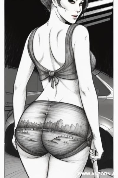 ((((landscape a under ground parking)))) (((image comic-drawing pencil style))) (((close up ass shot))) (from behind) ((((chuby cheek)))) ((((walking)))) shirt with a knot (((image comic-drawing pencil style))) - ai-porn.ai on pornintellect.com