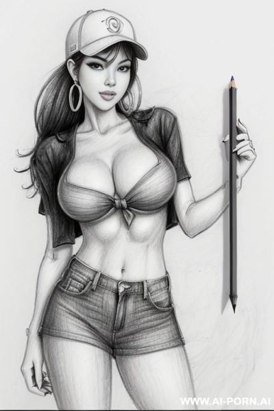 ((((cartoon)))) ((((image drawing pencil style))) (((full body shot))), (in the underground parking) (oíl skin body) , (hoop earrings), long, thick, brunette pixie haircut, (sexy slut), (((most beautiful - ai-porn.ai - Japan on pornintellect.com