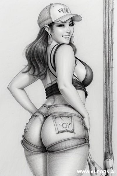 ((((cartoon)))) ((((image drawing pencil style))) (((mediun body shot))), (oíl skin body) , (hoop earrings), long, brunette pixie haircut, (sexy slut), (((most beautiful japanse woman ever smiling))), - ai-porn.ai on pornintellect.com
